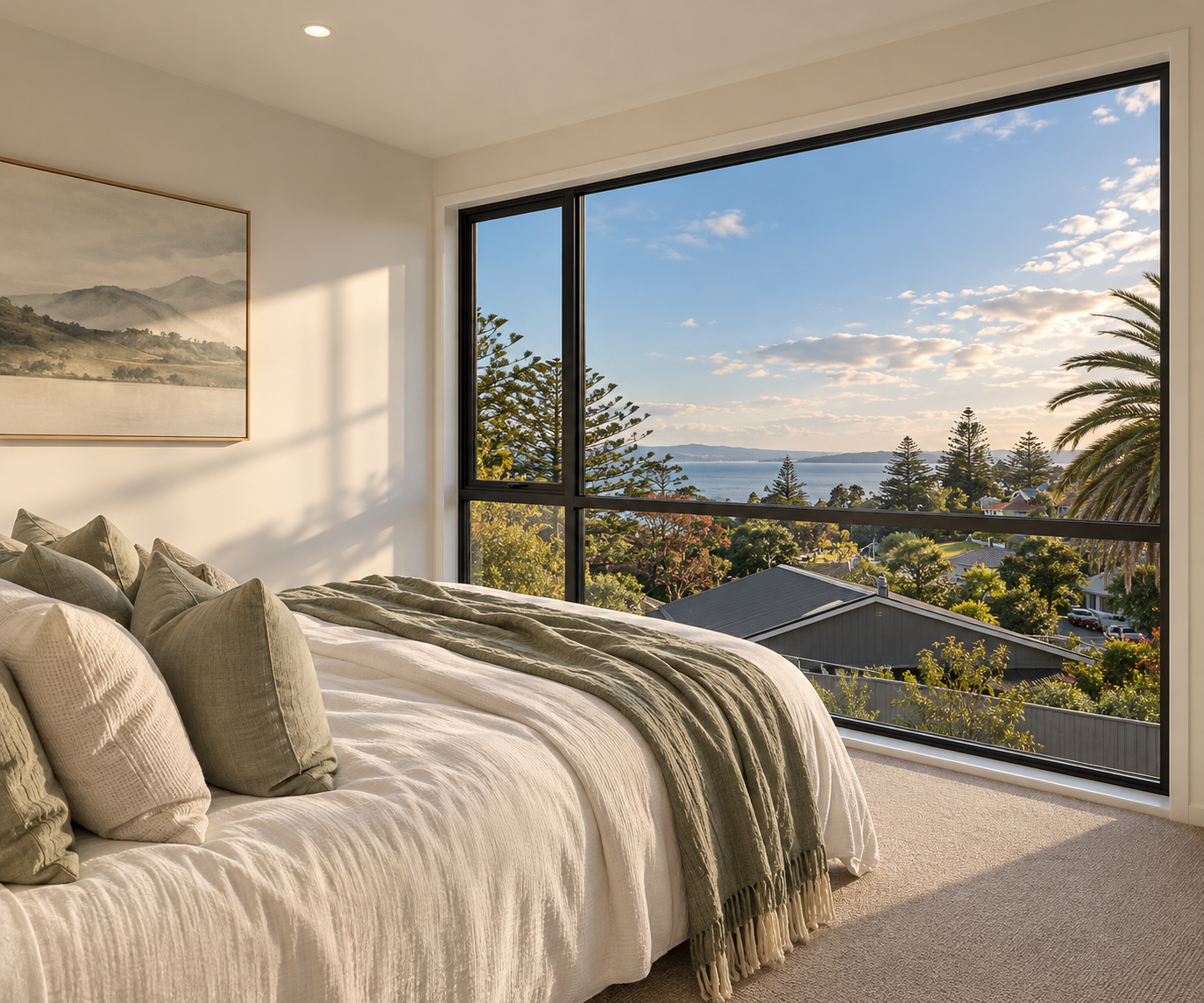 Main bedroom with sea views